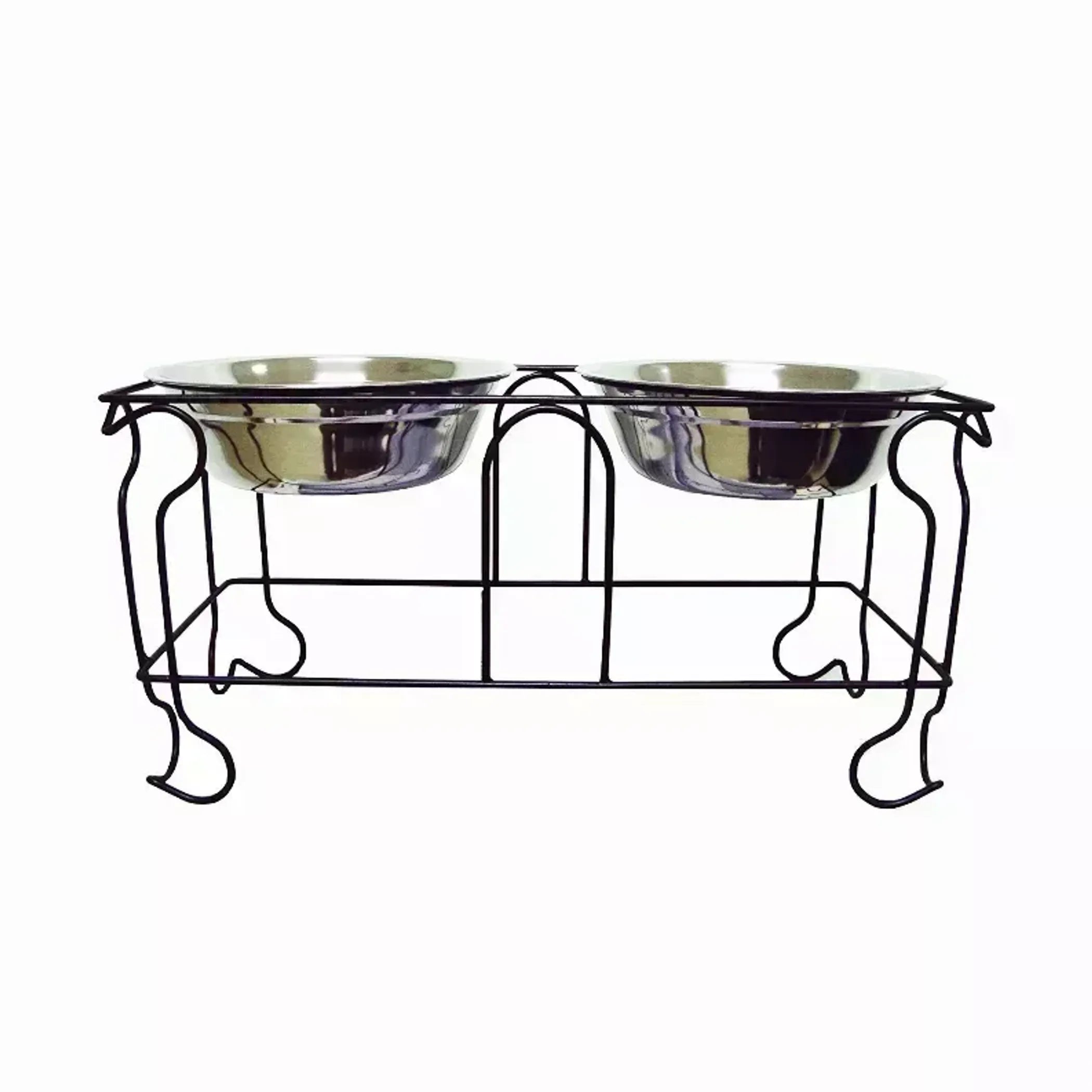 Elevate Your Pet's Dining Experience with the YML Wrought Iron Stand and Double Stainless Steel Feeder Bowls