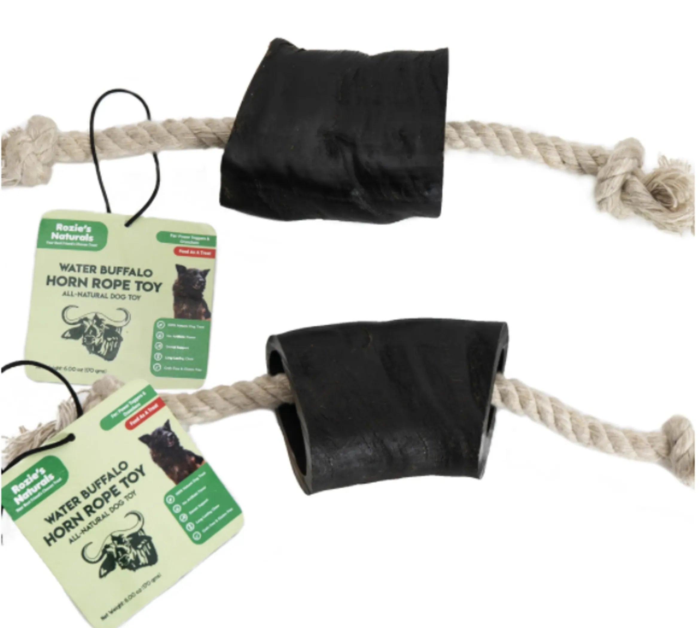 Water Buffalo Horn Rope Tug Toy for Dogs