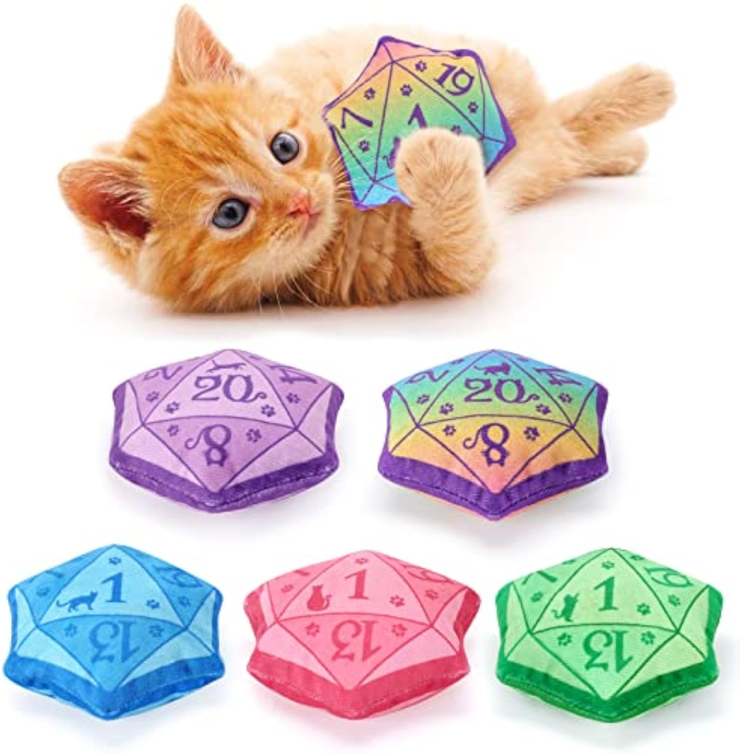 Dice Catnip Toy DND Interactive Cat Toy