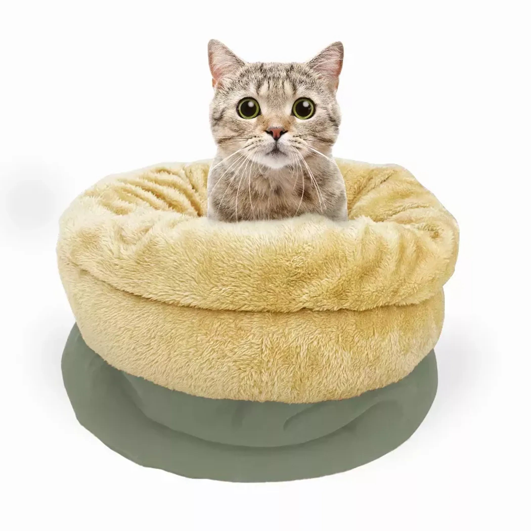 GOOPAWS 4 in 1 Self Warming Burrow Cat Bed, Pet Hideway Sleeping Cuddle Cave - Red Rock Pet Supplies