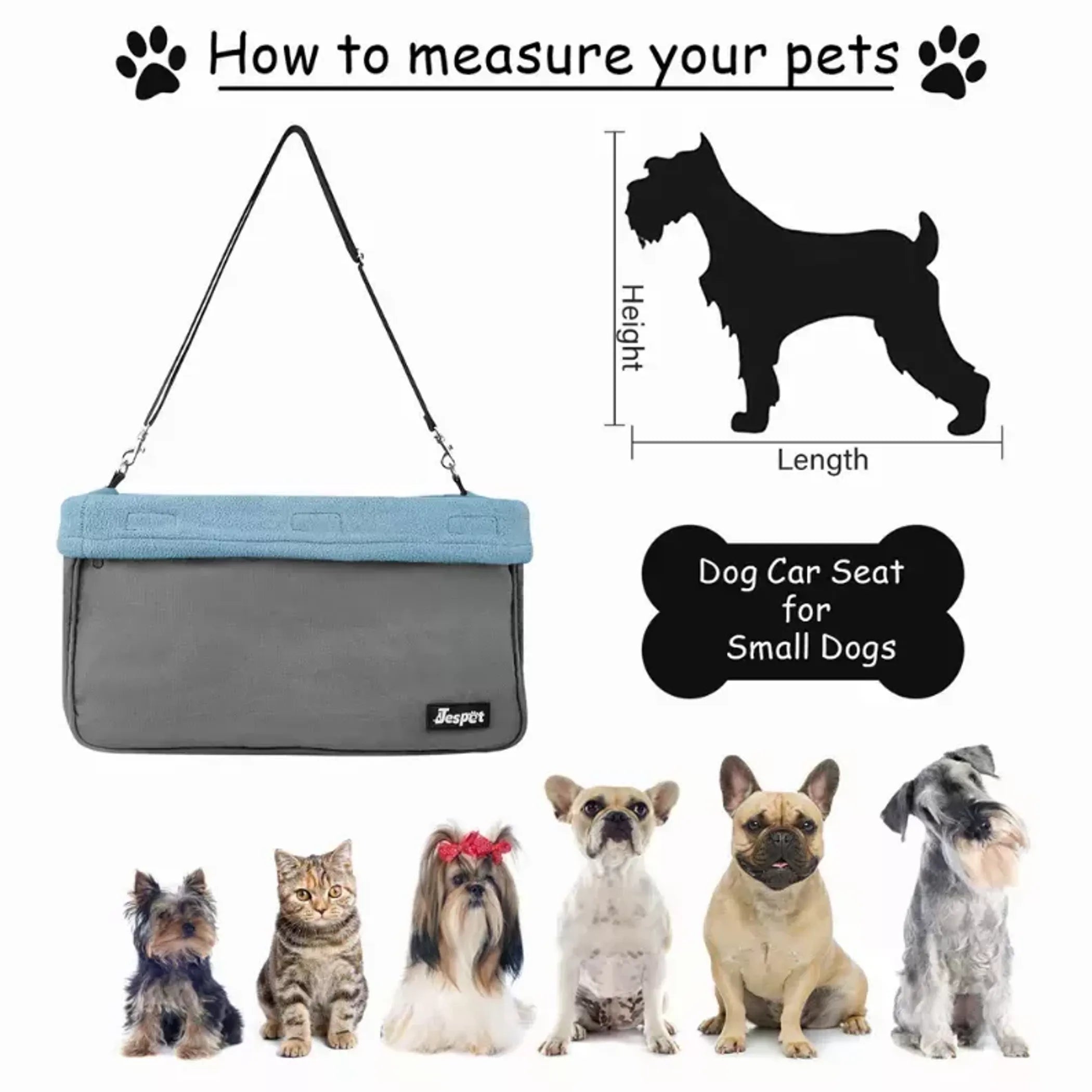 JESPET & GOOPAWS Dog Booster Seats for Cars, Portable Dog Car Seat Travel Carrier with Seat Belt for 24lbs Pets - Red Rock Pet Supplies