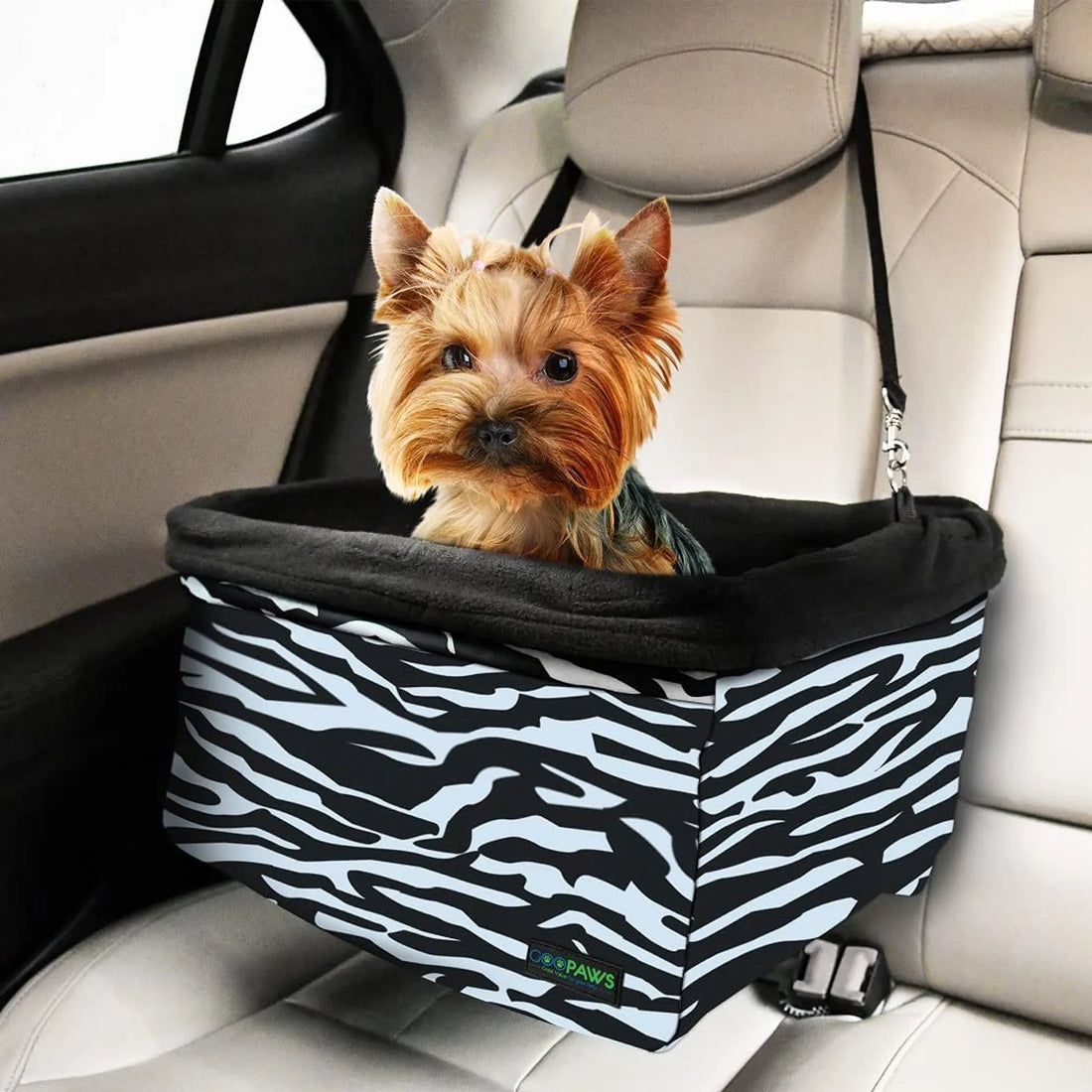 JESPET & GOOPAWS Dog Booster Seats for Cars, Portable Dog Car Seat Travel Carrier with Seat Belt for 24lbs Pets - Red Rock Pet Supplies