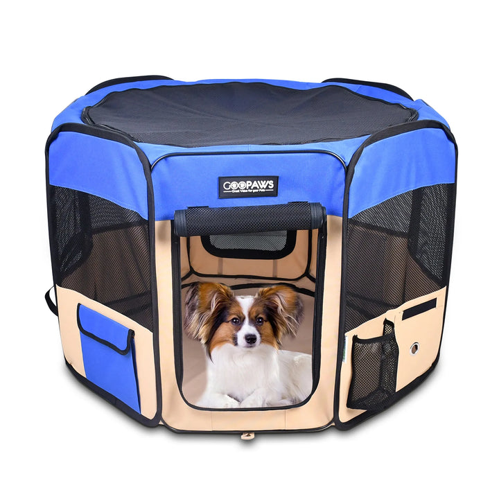 JESPET Pet Dog Playpens 36", 45" & 61" Portable Soft Dog Exercise Pen Kennel with Carry Bag for Puppy Cats Kittens Rabbits, Indoor/Outdoor Use - Red Rock Pet Supplies