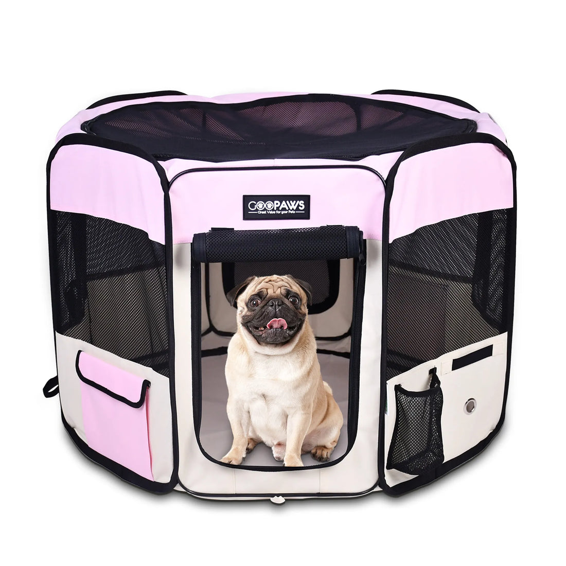 JESPET Pet Dog Playpens 36", 45" & 61" Portable Soft Dog Exercise Pen Kennel with Carry Bag for Puppy Cats Kittens Rabbits, Indoor/Outdoor Use - Red Rock Pet Supplies