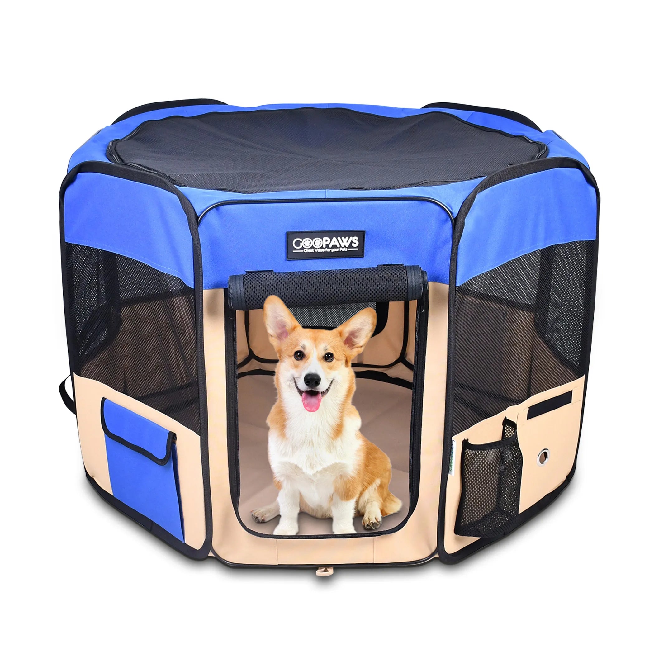 JESPET Pet Dog Playpens 36", 45" & 61" Portable Soft Dog Exercise Pen Kennel with Carry Bag for Puppy Cats Kittens Rabbits, Indoor/Outdoor Use - Red Rock Pet Supplies