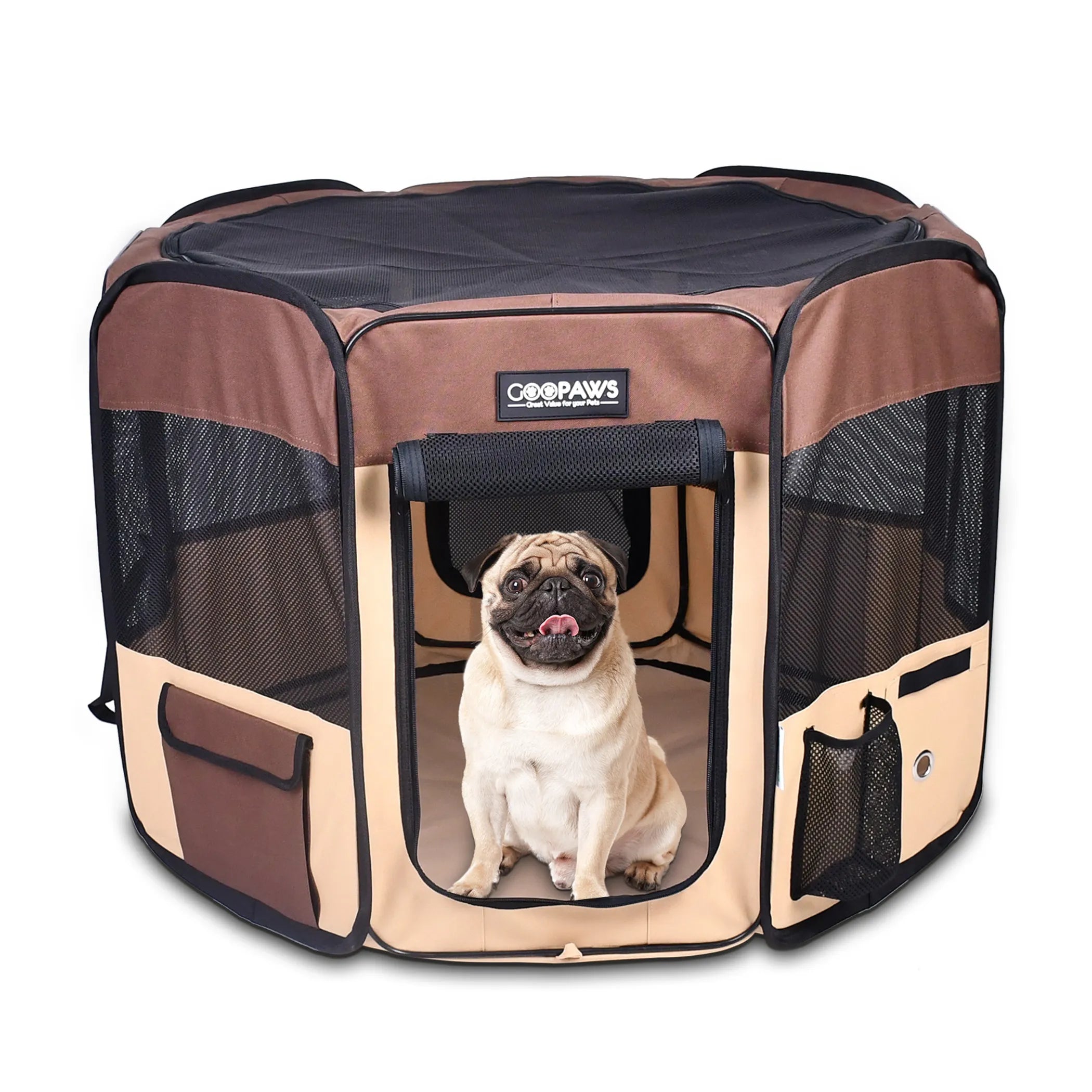 JESPET Pet Dog Playpens 36", 45" & 61" Portable Soft Dog Exercise Pen Kennel with Carry Bag for Puppy Cats Kittens Rabbits, Indoor/Outdoor Use - Red Rock Pet Supplies