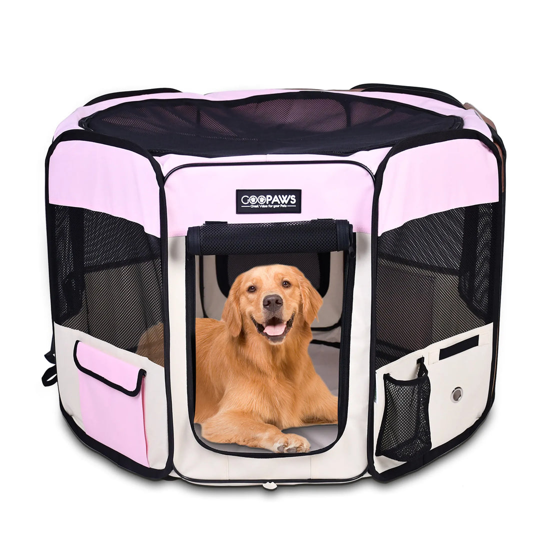 JESPET Pet Dog Playpens 36", 45" & 61" Portable Soft Dog Exercise Pen Kennel with Carry Bag for Puppy Cats Kittens Rabbits, Indoor/Outdoor Use - Red Rock Pet Supplies