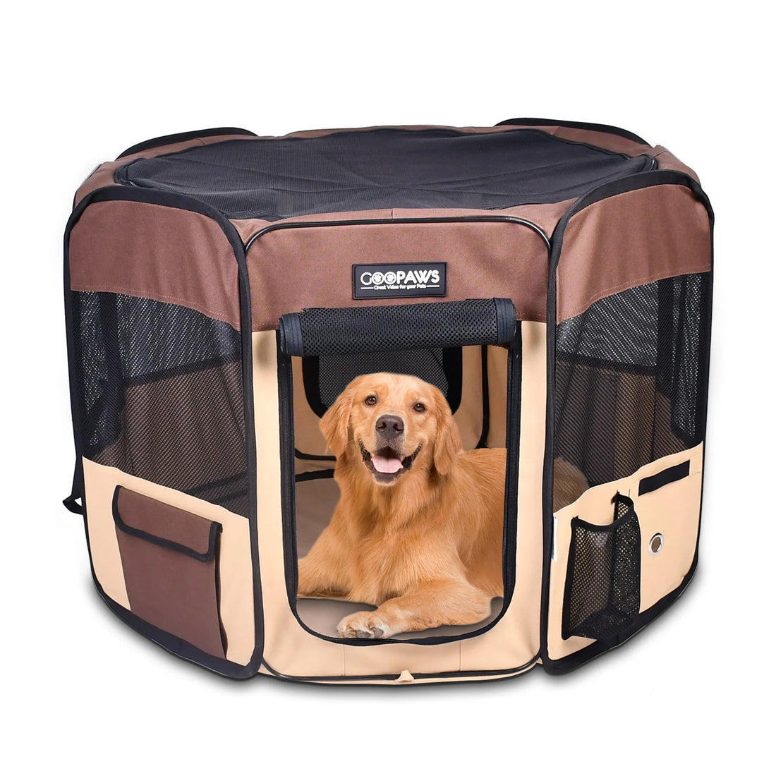 JESPET Pet Dog Playpens 36", 45" & 61" Portable Soft Dog Exercise Pen Kennel with Carry Bag for Puppy Cats Kittens Rabbits, Indoor/Outdoor Use - Red Rock Pet Supplies