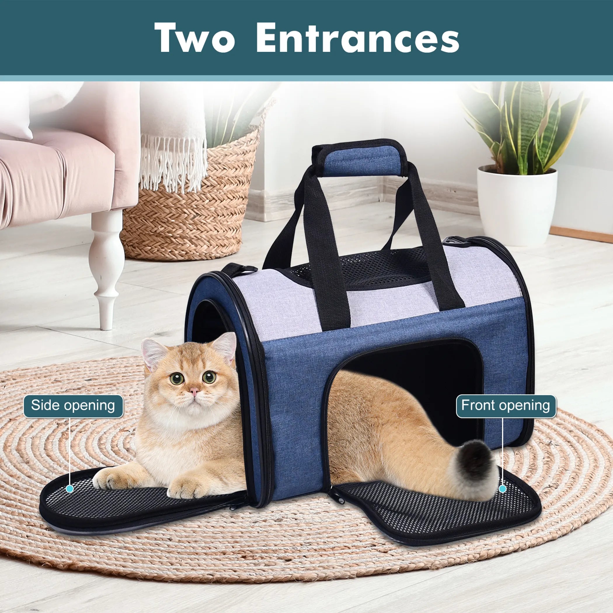 JESPET Soft-Sided Kennel Pet Carrier for Small Dogs, Cats, Puppy, Airline Approved Cat Carriers Dog Carrier Collapsible, Travel Handbag & Car Seat - Red Rock Pet Supplies