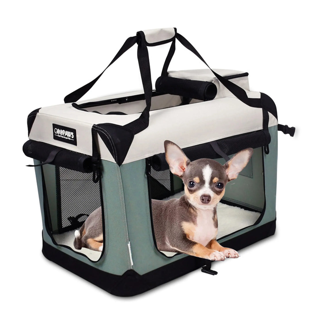 GOOPAWS 3-Door Collapsible Soft-Sided Dog & Cat Crate