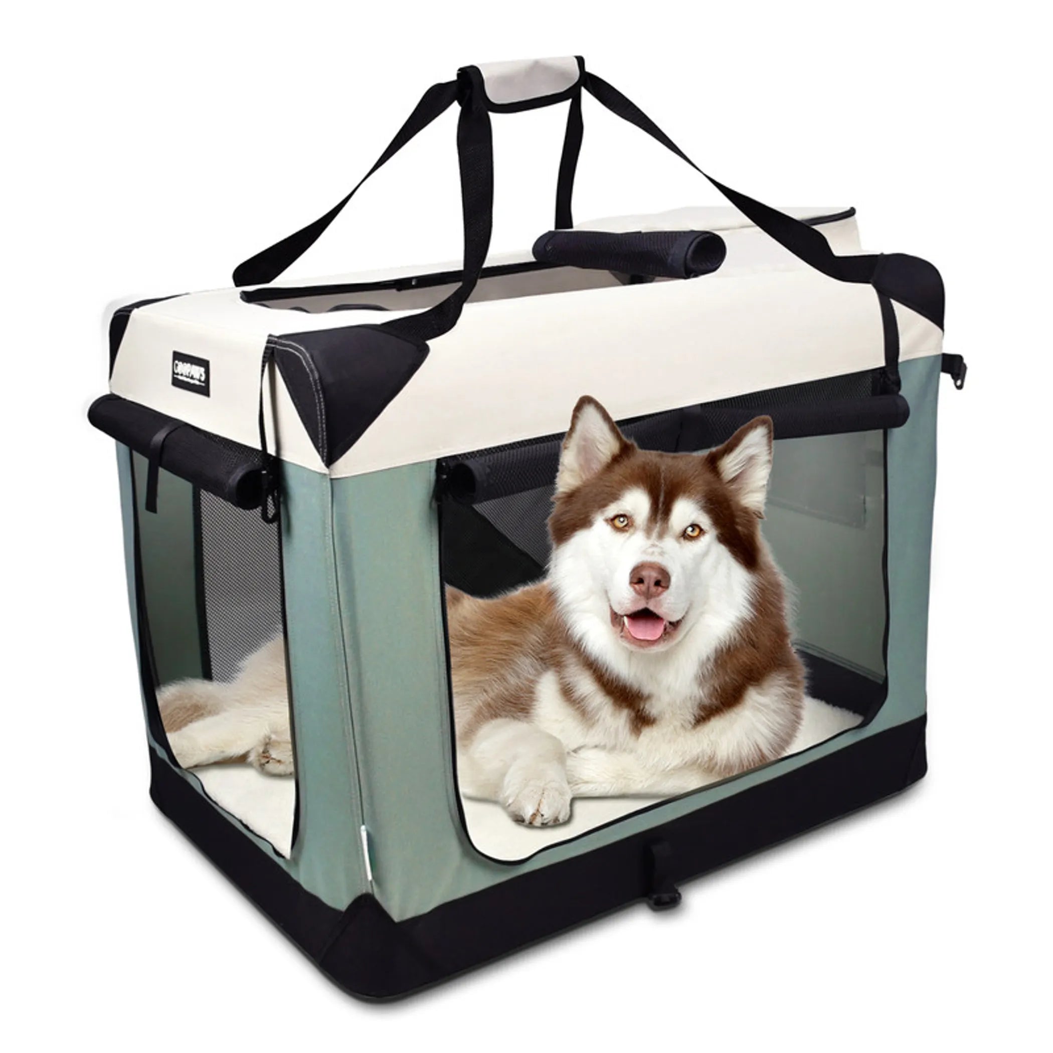 GOOPAWS 3-Door Collapsible Soft-Sided Dog & Cat Crate