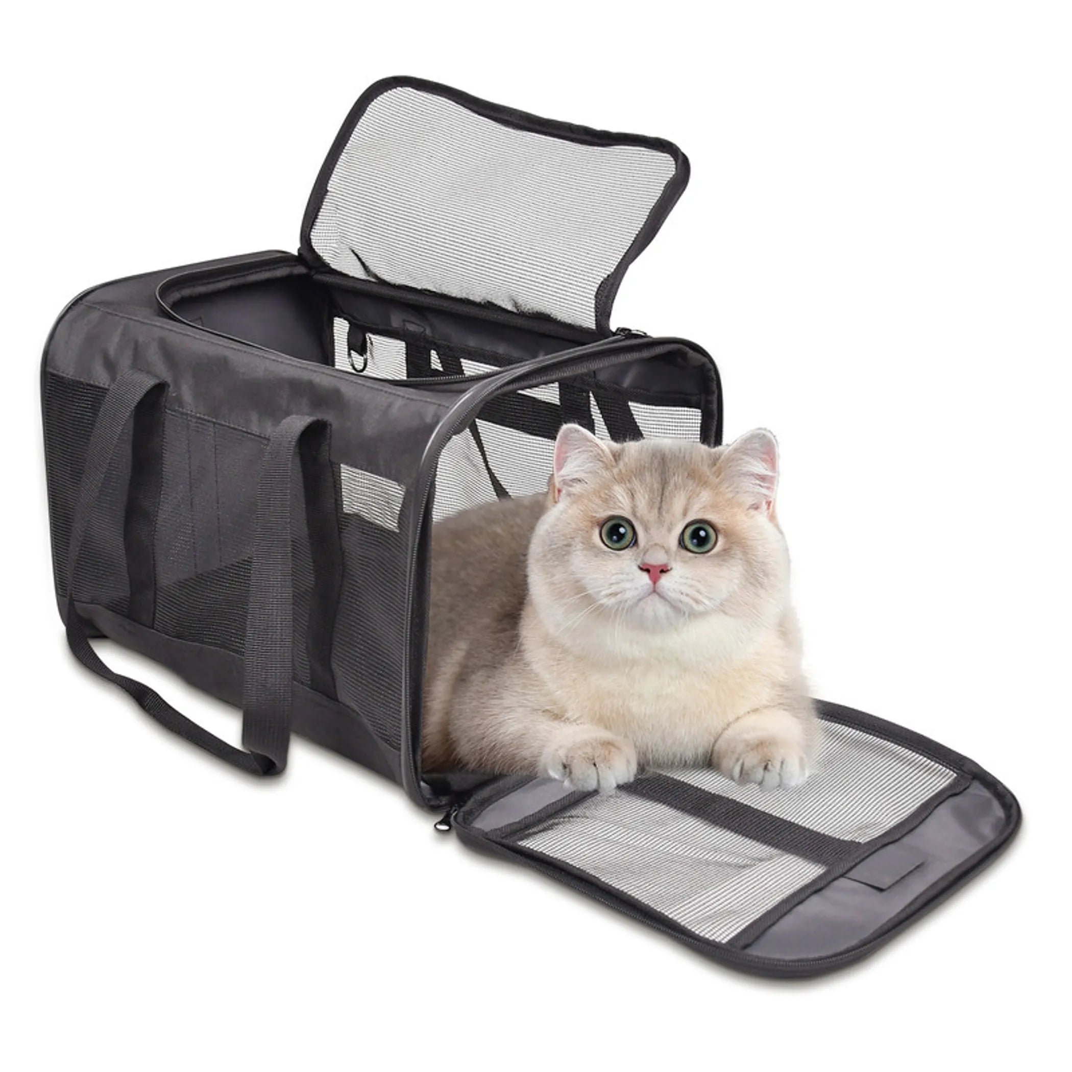 GOOPAWS Soft-Sided Airline Approved Bag Cat Carrier - Red Rock Pet Supplies