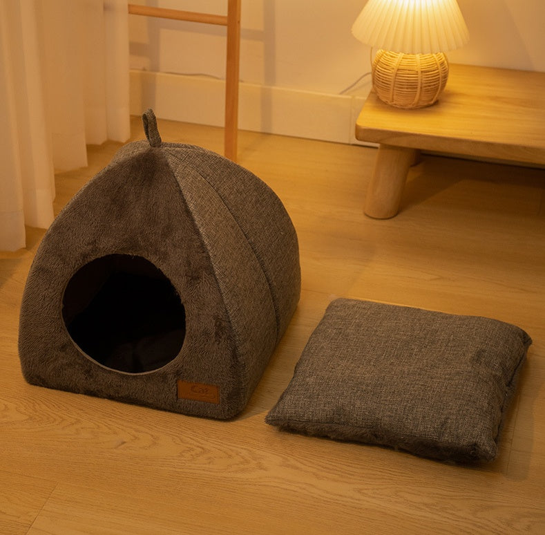 Triangle Cat Nest Warm Thickened Pet Bed