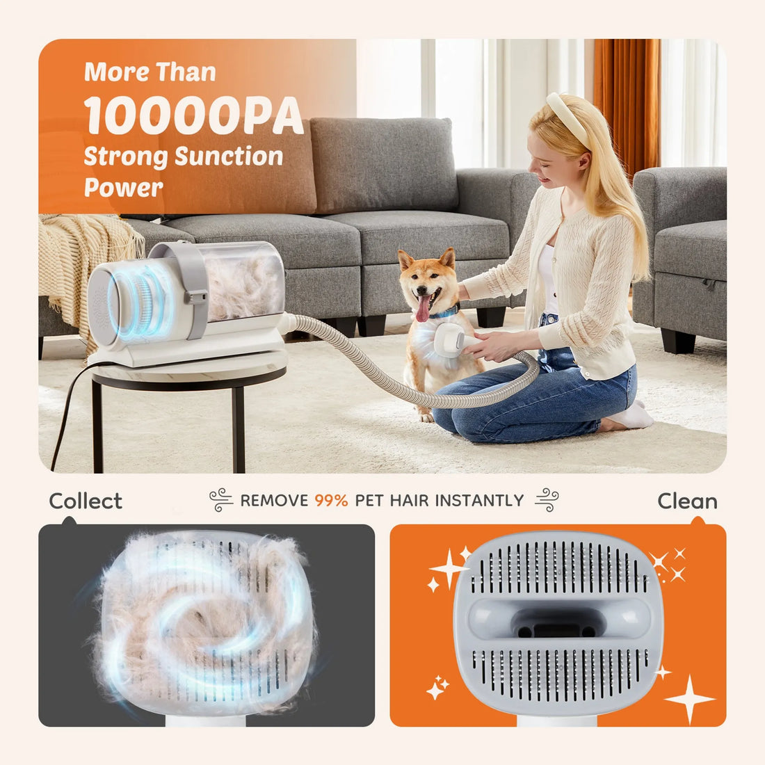 Professional Pet Grooming Clippers, 3 Suction Modes