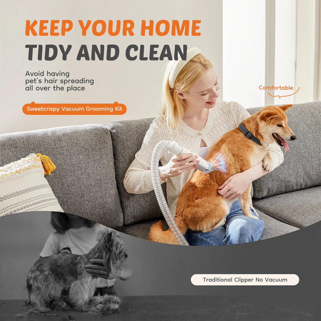 Professional Pet Grooming Clippers, 3 Suction Modes