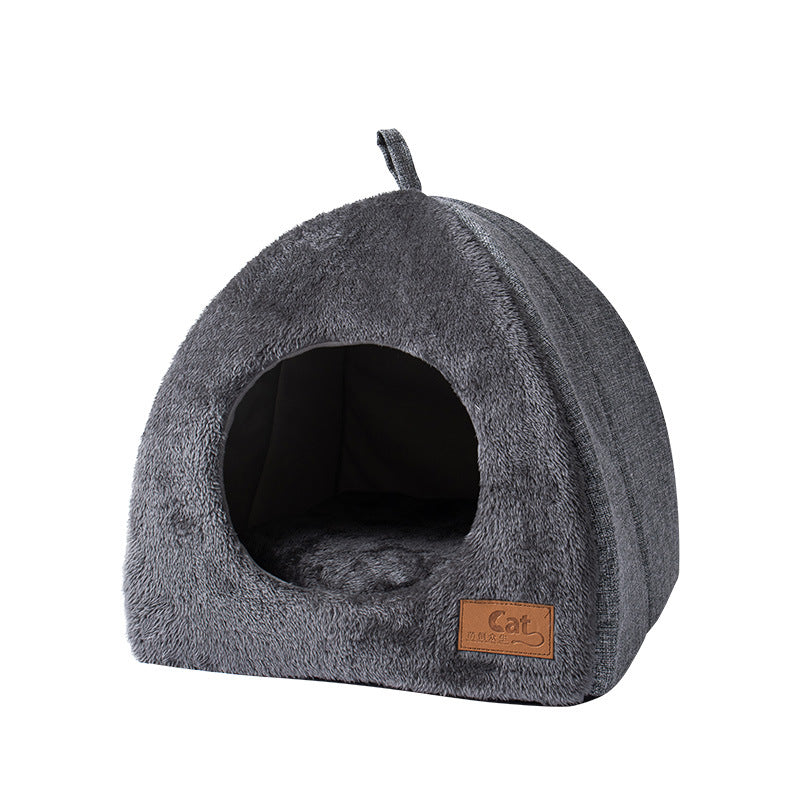 Triangle Cat Nest Warm Thickened Pet Bed
