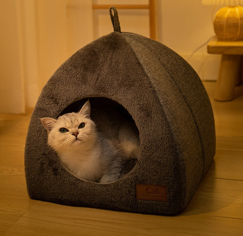 Triangle Cat Nest Warm Thickened Pet Bed