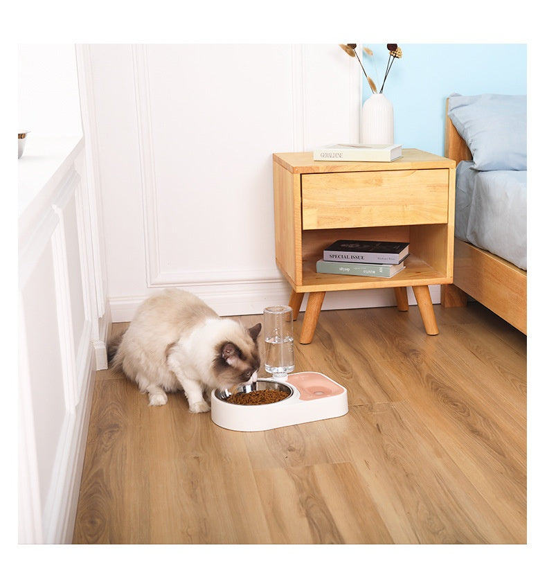 Pet Drinking Water Feeding Integrated Tableware