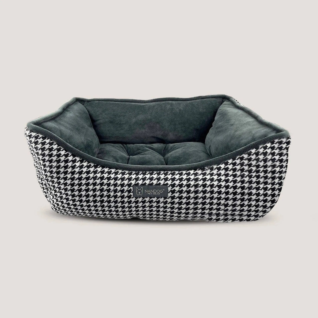 NANDOG Houndstooth Micro Plush Reversible Pet Bed - Red Rock Pet Supplies
