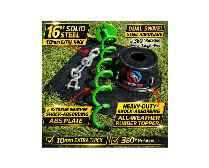 Double Dog Run Tangle-free Two Dog Tie Out Stake