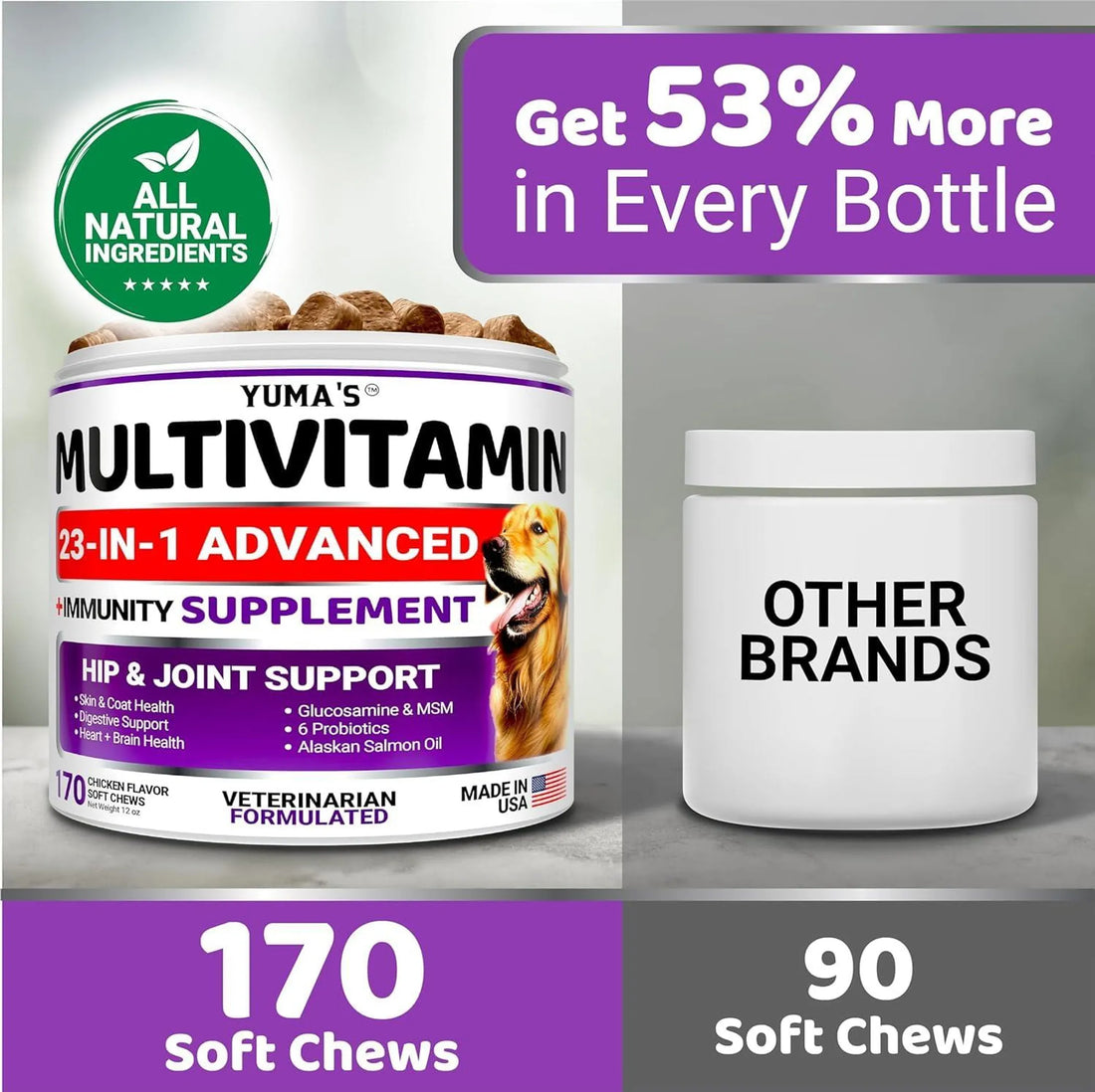 2 Pack Multivitamin Treats for Dogs Made in USA