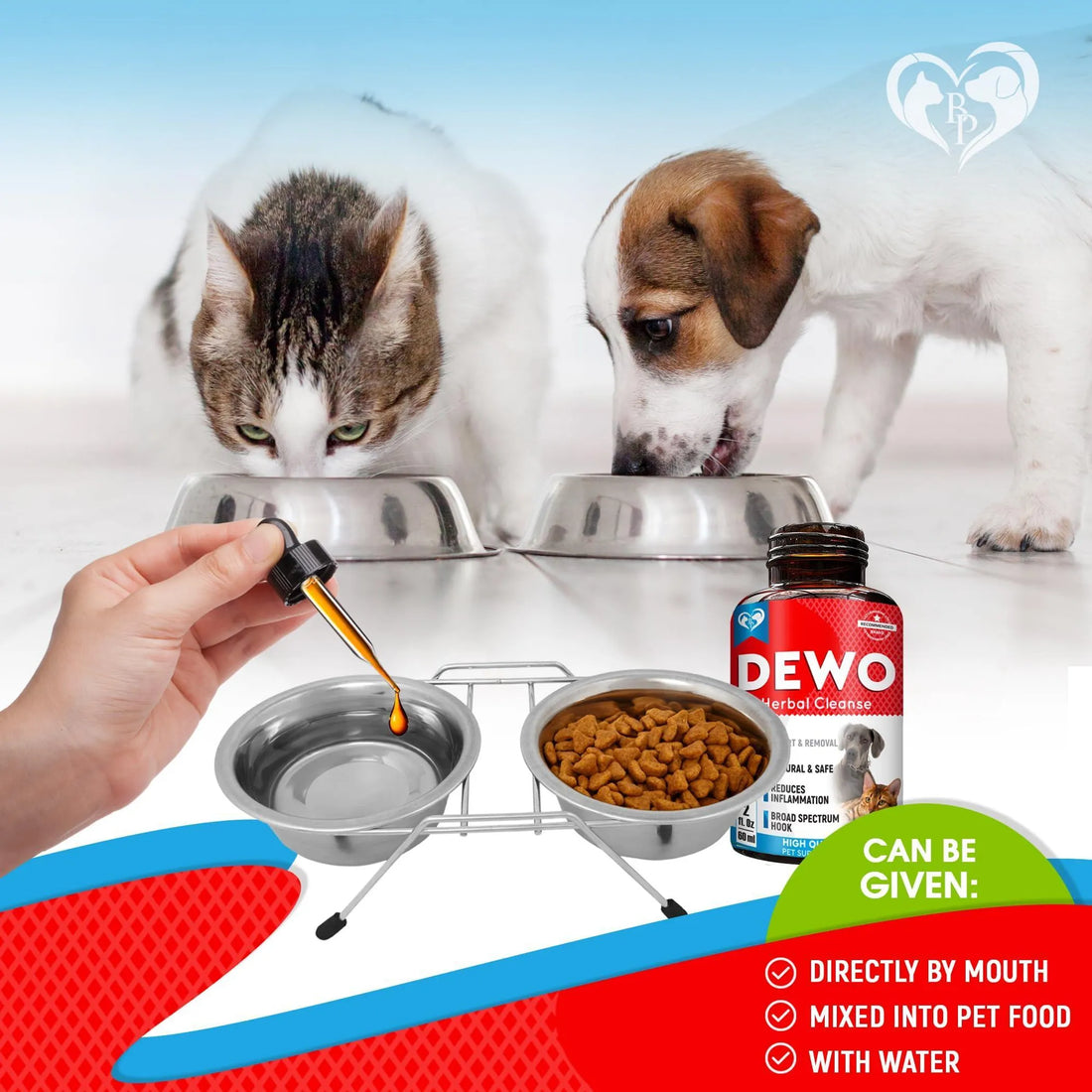 Cats & Dogs Liquid Herbal Medicine Treatment for Tapeworm, Whipworm, Roundworm and Hookworm