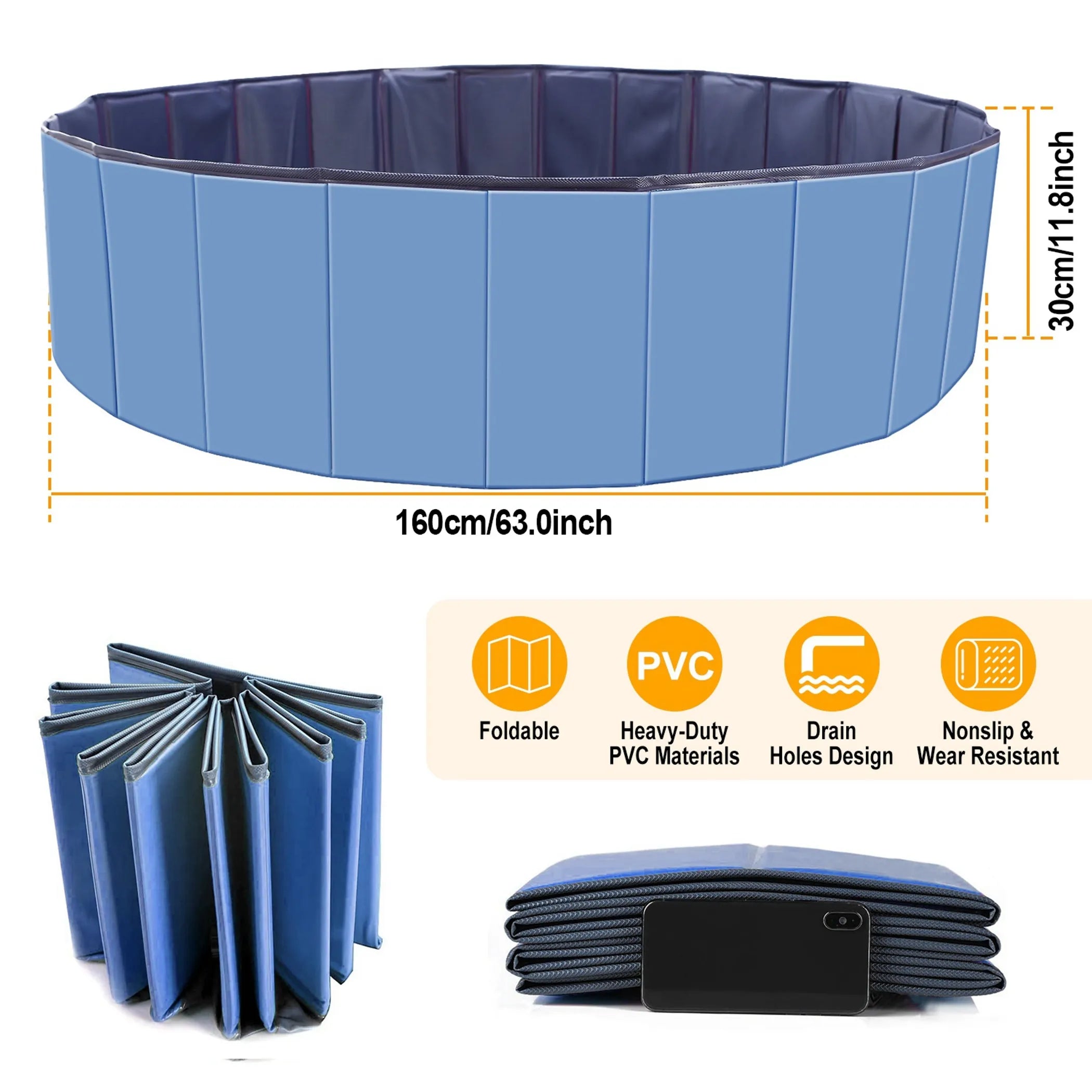 Foldable Pet Swimming Pool PVC Kiddie Baby Dog