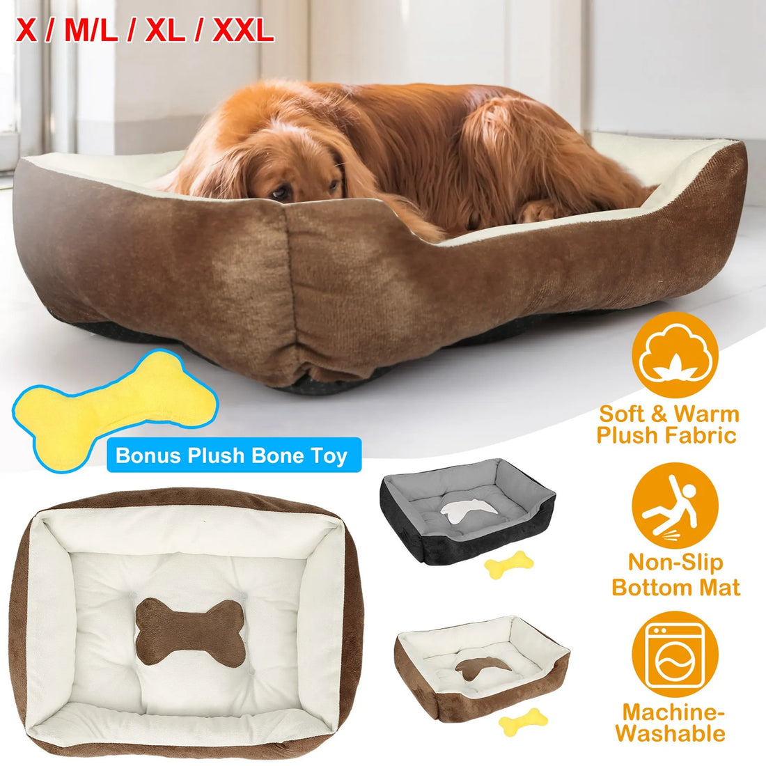 Pet Dog Bed Soft Warm Fleece Puppy Cat Bed