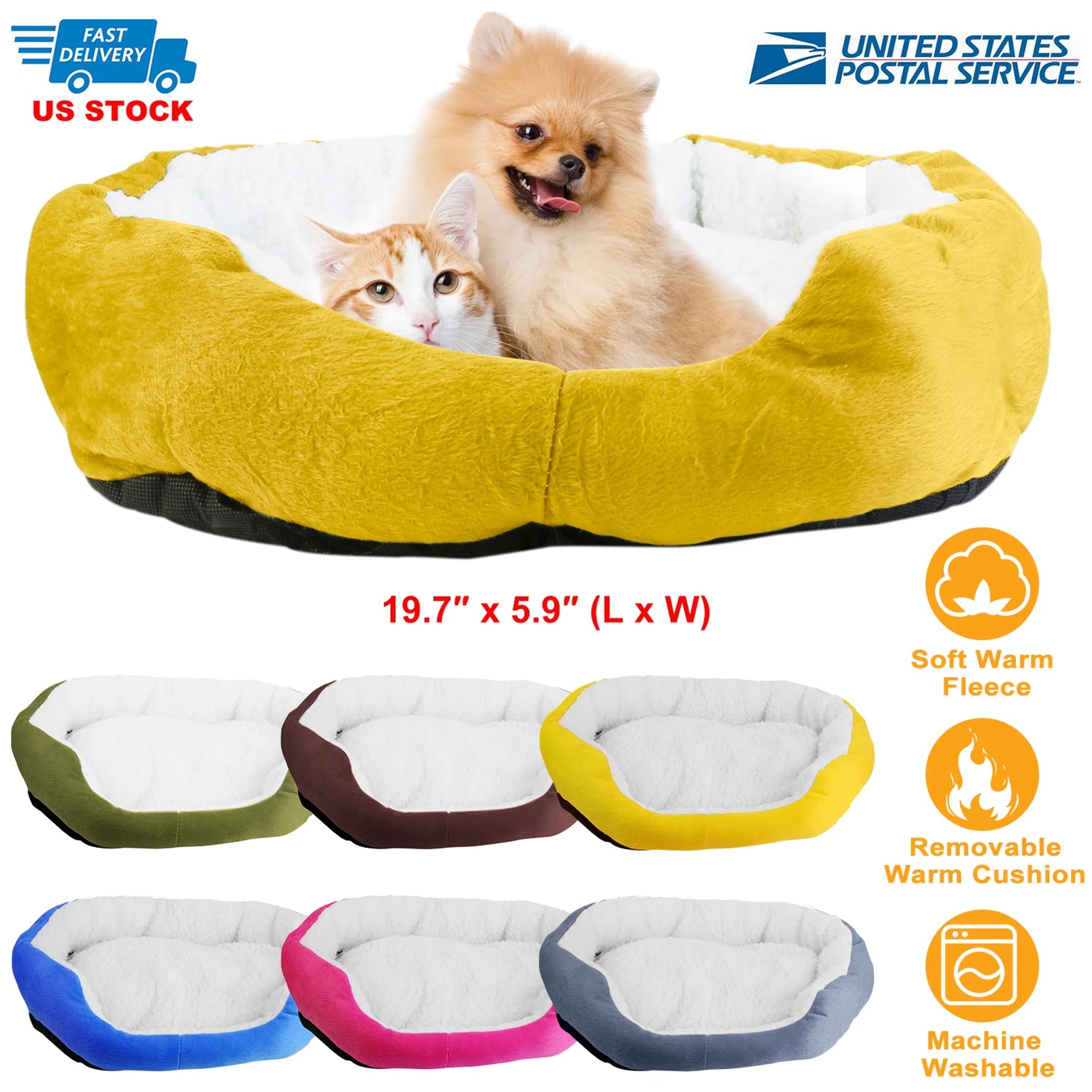 Pet Dog Bed Soft Warm Fleece Puppy Cat Bed