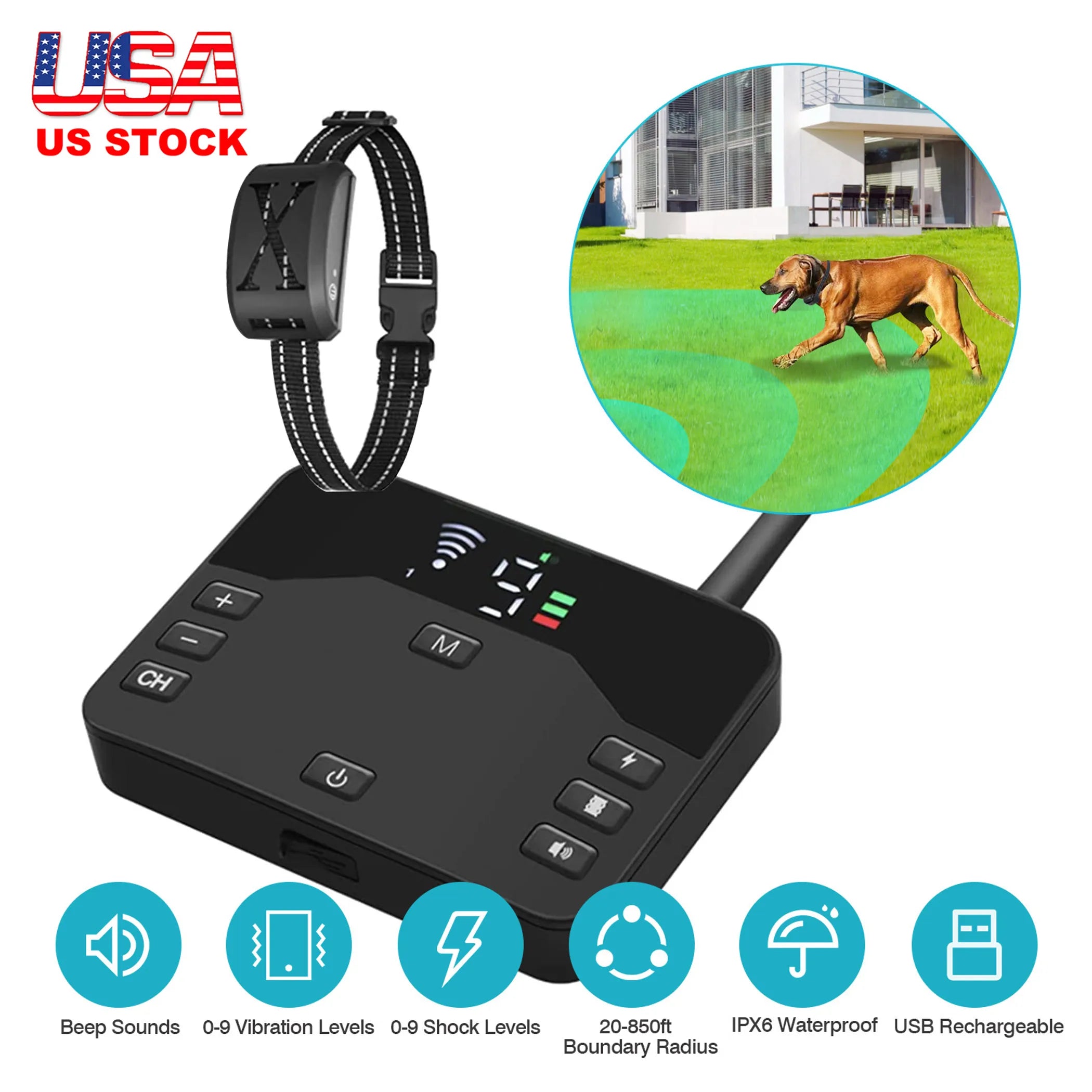 2 In 1 Wireless Electric Dog Fence Containment System