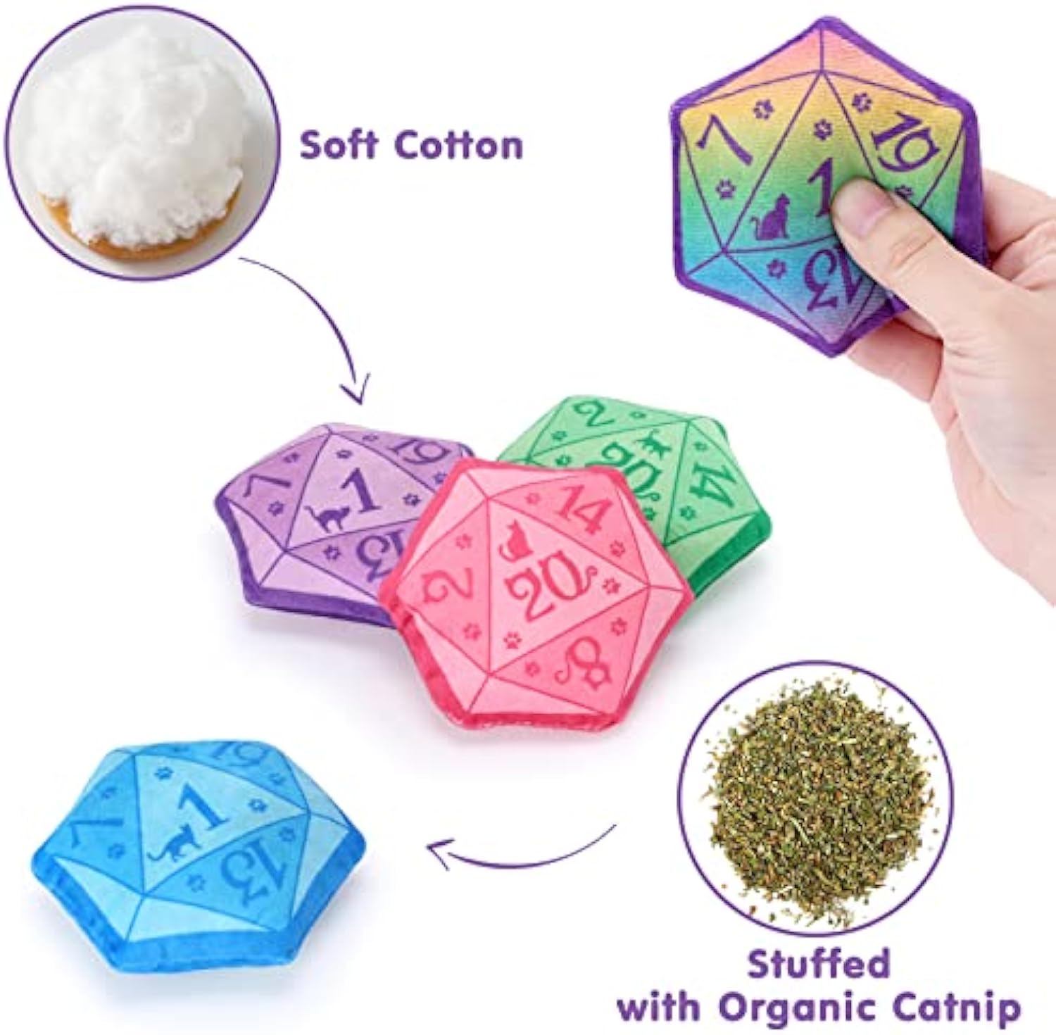 Dice Catnip Toy DND Interactive Cat Toy