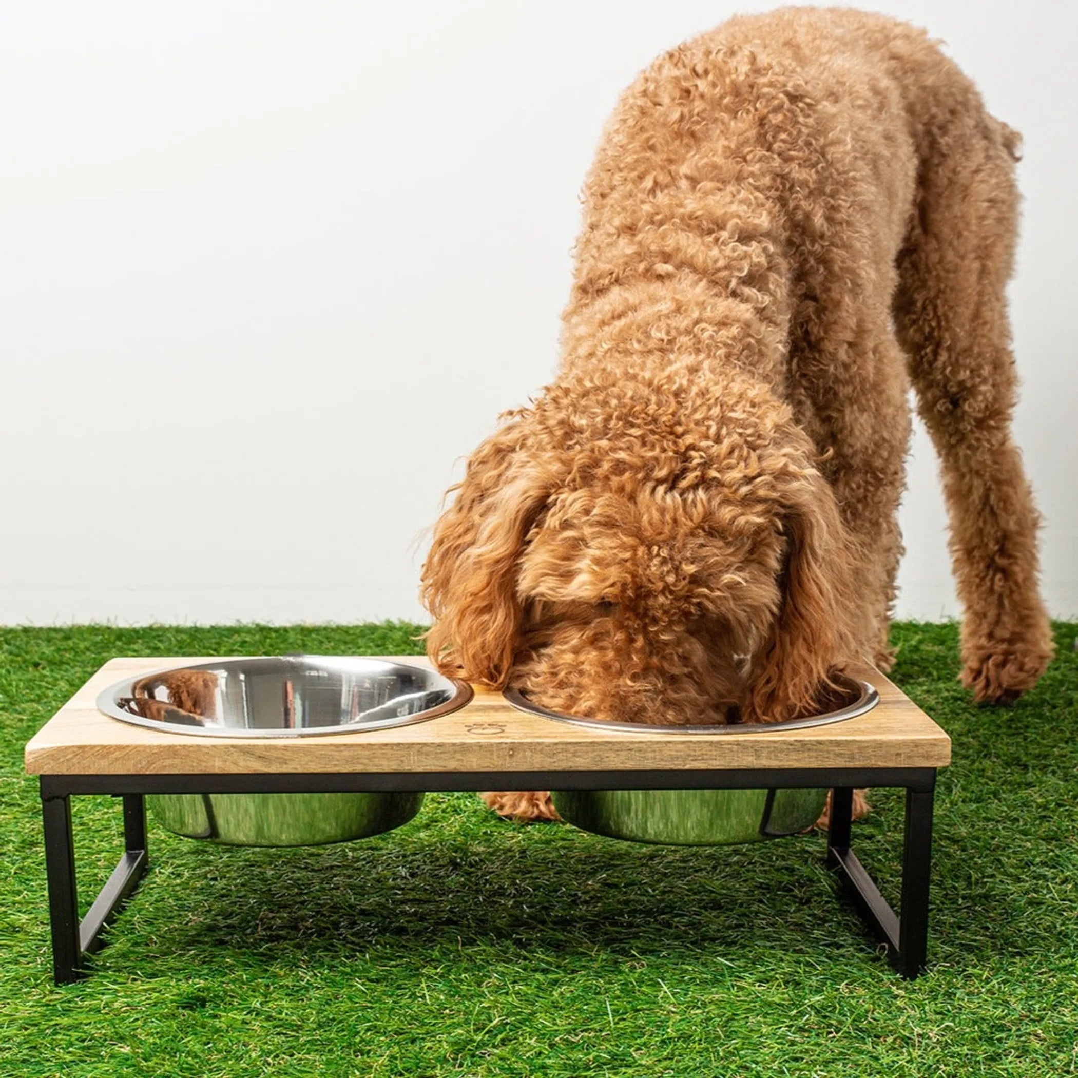 GF Pet Wood & Metal Elevated Feeder - Red Rock Pet Supplies