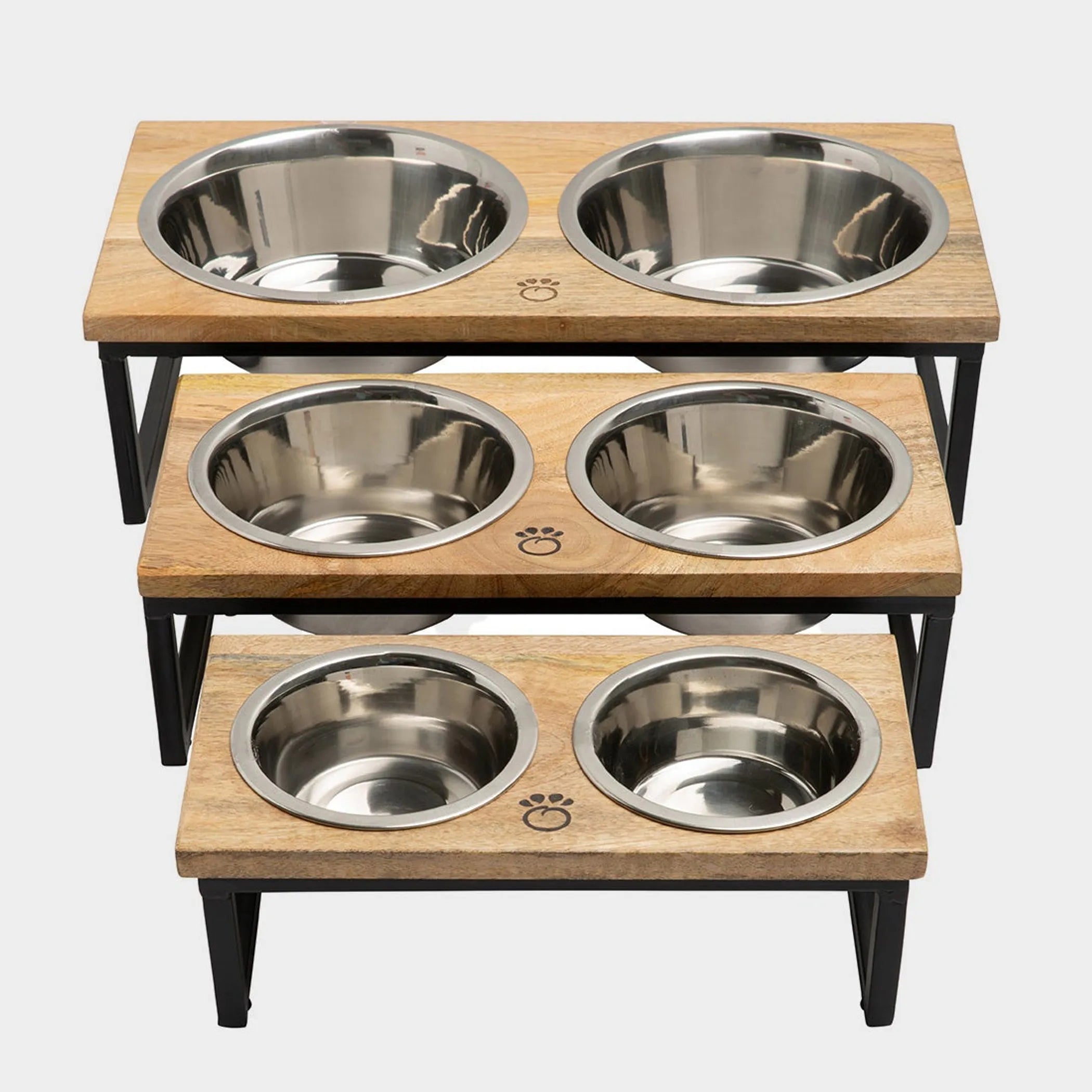 GF Pet Wood & Metal Elevated Feeder - Red Rock Pet Supplies