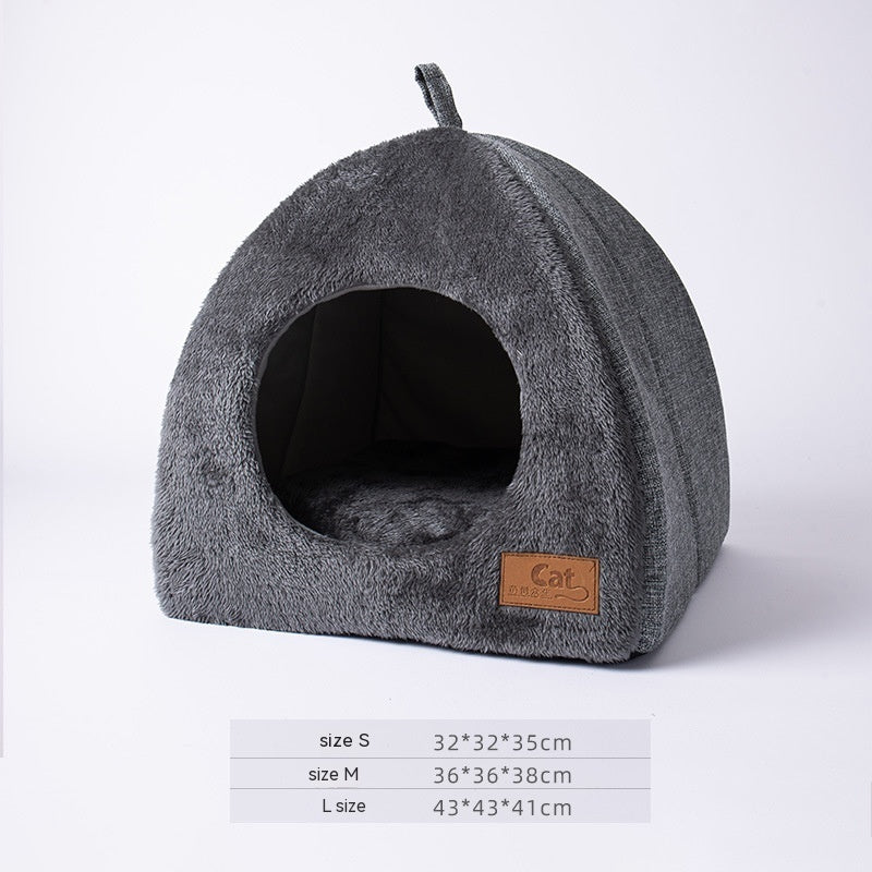 Triangle Cat Nest Warm Thickened Pet Bed
