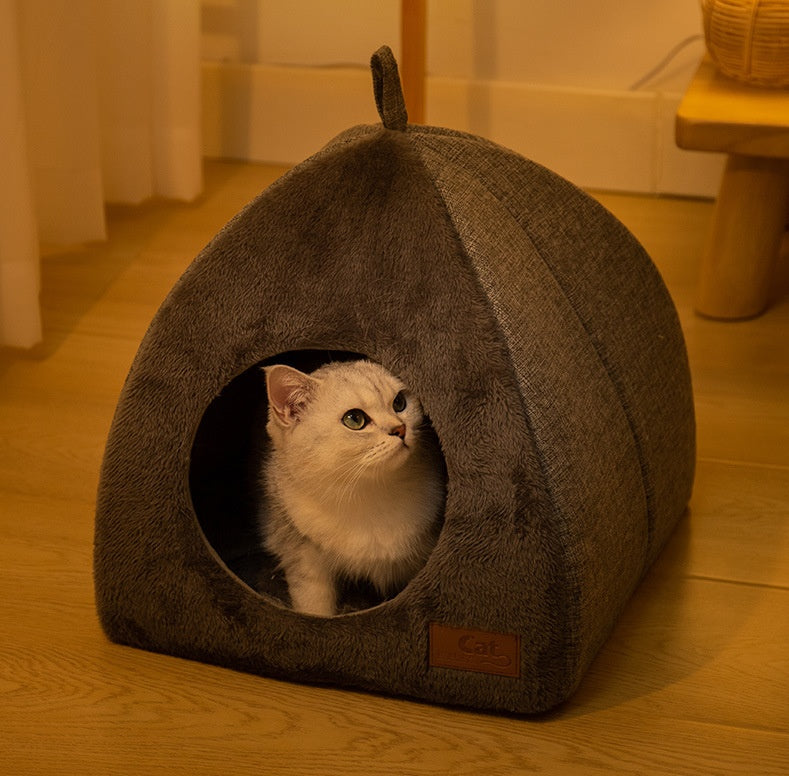 Triangle Cat Nest Warm Thickened Pet Bed