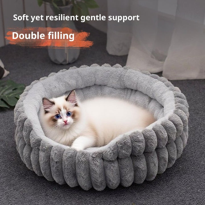 Pet Cat Nest Straight Rabbit Plush Pet Bed